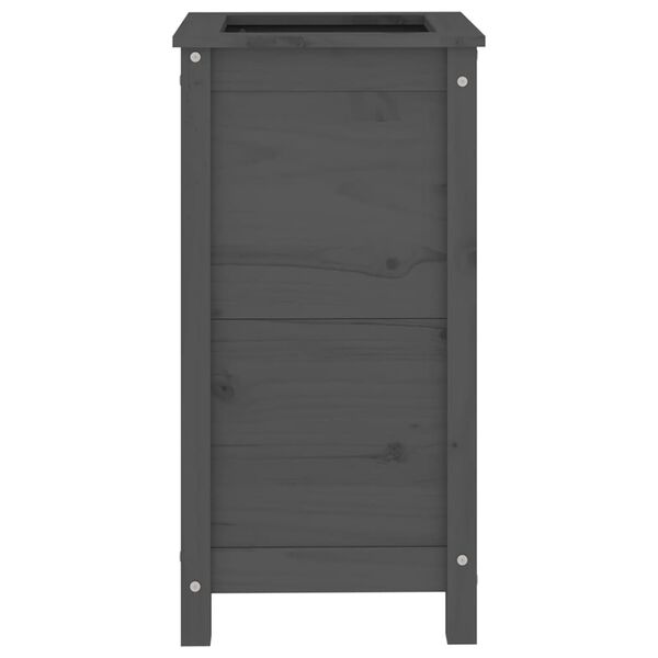 vidaXL Vrtna visoka greda siva 40x40x78 cm trdna borovina