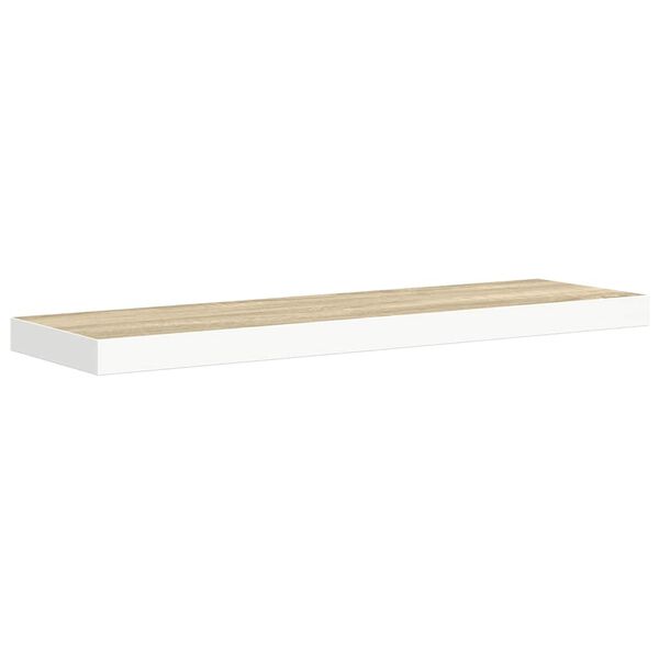 vidaXL Stenska polica barva hrasta in bela 80x23,5x3,8 cm MDF