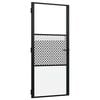 vidaXL Steklena vrata Ureznine Črna 93 x 3,5 x 201,5 cm Aluminij