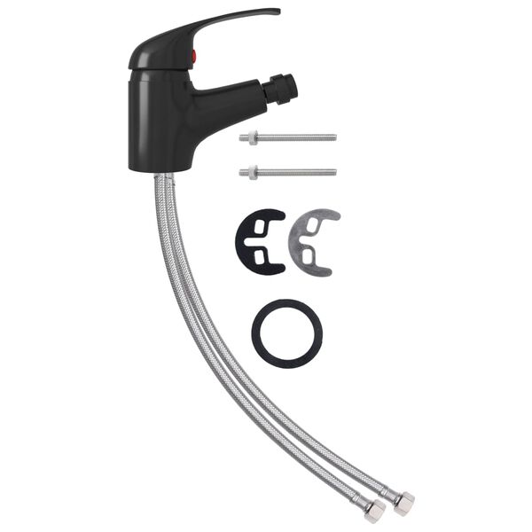 vidaXL Kopalniška mešalna armatura za bide črna 13x12 cm