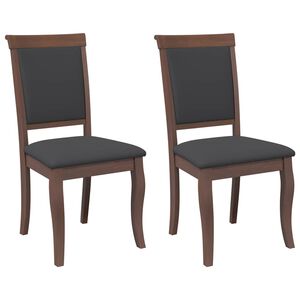 vidaXL Jedilni stoli z blazinami 2 kosa Brown Solid Wood Rubber