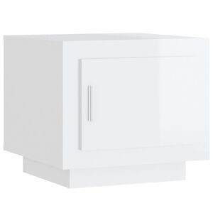 vidaXL Klubska mizica visok sijaj bela 51x50x45 cm konstruiran les