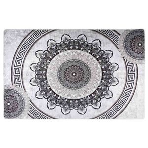 vidaXL Pralna preproga 80x150 cm črna in siva