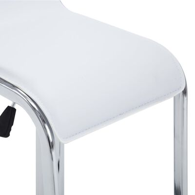 vidaXL Vrtljivi barski stolčki 2 kosa belo umetno usnje