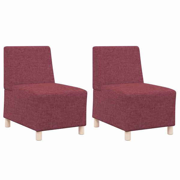 vidaXL Modularna sofa enota brez naslonov 2 pcs Rdeča 55 x 74 x 82 cm