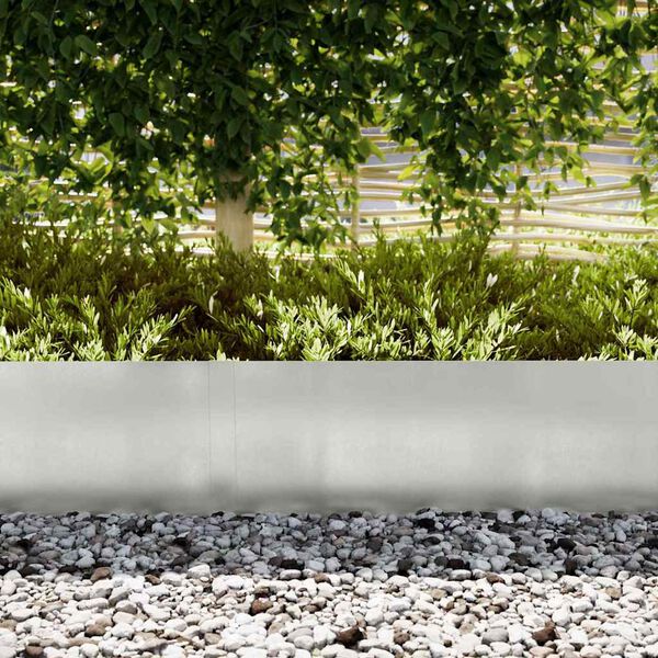 vidaXL Robovi trave 10 pcs srebrna 100 x 0,05 x 20 cm Nerjaveče jeklo