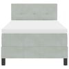 vidaXL LED Box Spring Postelja Svetlo siva 90 x 190 cm Žamet