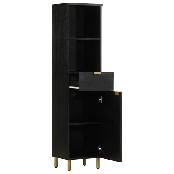 vidaXL Kopalni&scaron;ka omarica črna 38x33x160 cm trden mangov les