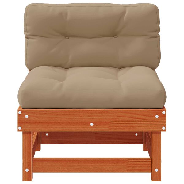 vidaXL Vrtna srednja sofa Masivna borovina Voskan Rjava