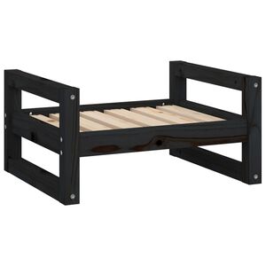 vidaXL Pasja postelja črna 55,5x45,5x28 cm trdna borovina