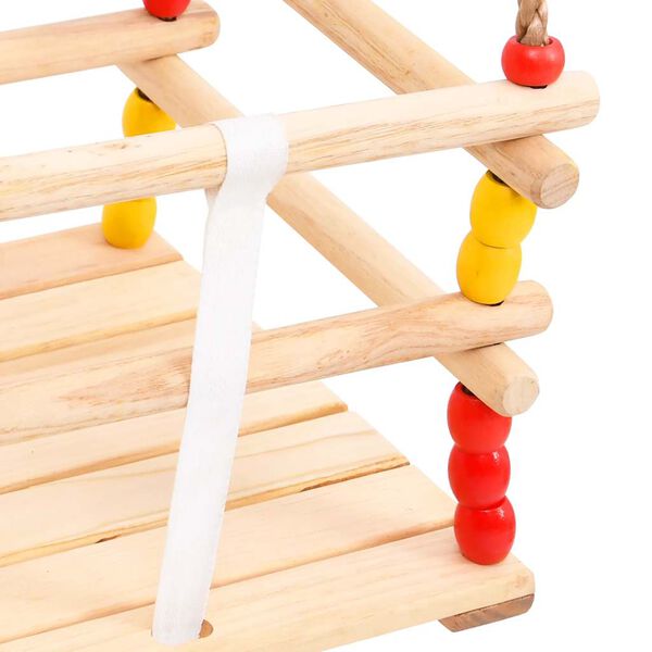 vidaXL Otroška gugalnica z varnostnim pasom trdna tikovina