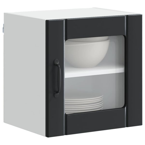 vidaXL Kuhinjski element 2 pcs Črna 40 x 31 x 40 cm Konstruiran les