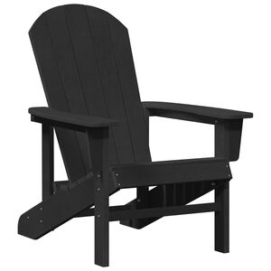 vidaXL Stol Adirondack Črna 82 x 74 x 92 cm HDPE