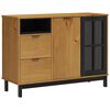 vidaXL Komoda s steklenimi vrati FLAM 110x40x80 cm trdna borovina