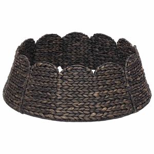 vidaXL Ovratnik za božično drevo Okrogla Črna Premer 45 x 22 cm