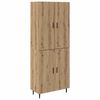 vidaXL Visok predalnik 2 kos Umetni hrast 69,5 x 34 x 180 cm