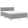 vidaXL LED Box Spring Postelja Svetlo siva 140 x 200 cm blago