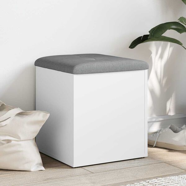 vidaXL Shranjevalna klop bela 42x42x45 cm inženirski les