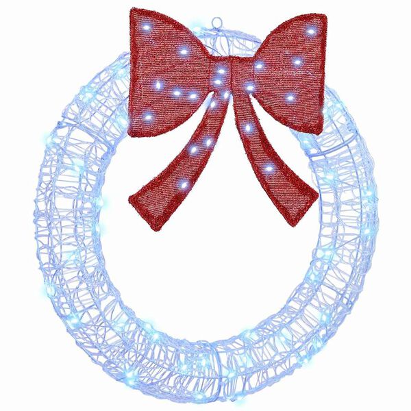 vidaXL Venec med 60 LED Modra 76 x 8.5 x 76 cm Akril