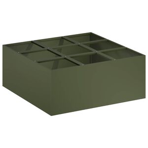 vidaXL Vrtni lonček Olivno zelena 100 x 100 x 20 cm Mlinjeni jeklo