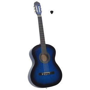 vidaXL Klasična kitara za začetnike modra 4/4 39" lipov les