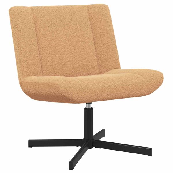 vidaXL Vrtljiv stol Bež 63 x 75 x 76 cm Ovčja koža