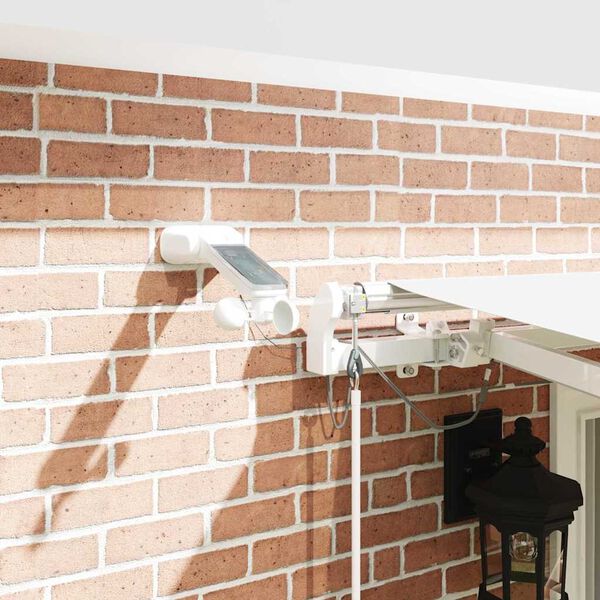 vidaXL Retraktilna tenda Bela 400 &times; 300 cm Poliester in kovina