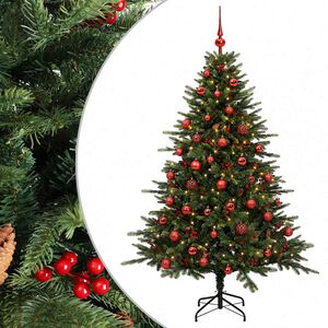 vidaXL Umetna božična jelka z bučko 120 cm 150 LED Toplo bela