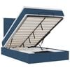 vidaXL Otomanska postelja z vzmetnico & LEDs modra 120x190 cm blago