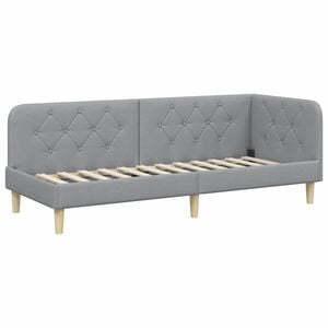 vidaXL Kotna postelja Svetlo siva 80 x 200 cm blago
