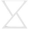 vidaXL Noge za jedilno mizo 2 kosa bele 70 x (72-73,3) cm jeklo