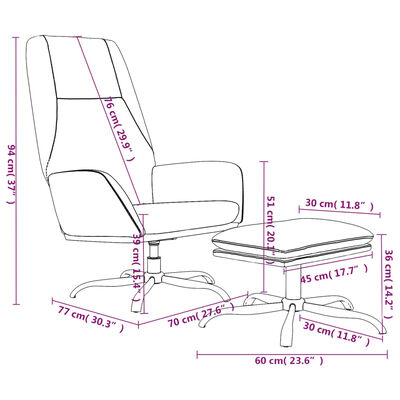 vidaXL Stol za sproščanje s stolčkom rjava tkanina iz mikrovlaken