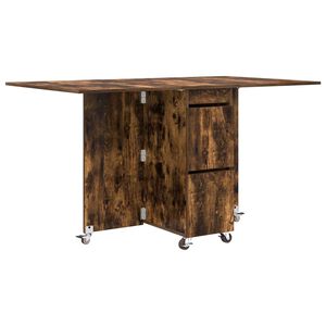 vidaXL Jedilna miza 140 x 80 x 77 cm Inženirski les Dimljen hrast