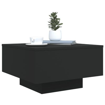 vidaXL Klubska mizica z LED lučmi črna 55x55x31 cm