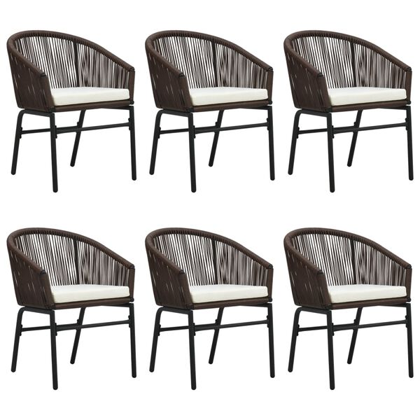 vidaXL Vrtna jedilna garnitura 7-delna rjava