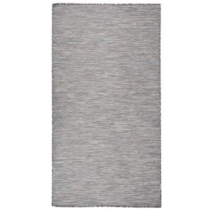 vidaXL Zunanja preproga plo&scaron;čato tkanje 80x150 cm rjava in modra