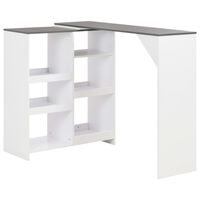 vidaXL Barska miza s premično polico bela 138x39x110 cm