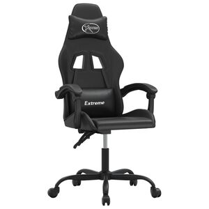 vidaXL Vrtljiv gaming stol črno umetno usnje