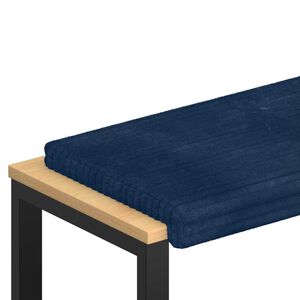 vidaXL Blazina za klop Pli&scaron;asti kord Temno modra Globina 35 cm