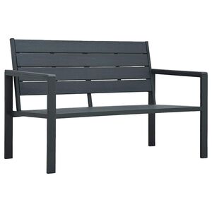 vidaXL Vrtna klop 120 cm HDPE siva videz lesa