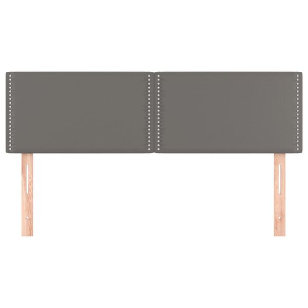 vidaXL Posteljno vzglavje 2 kosa sivo 72x5x78/88 cm umetno usnje