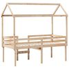 vidaXL Visoka postelja s streho 90x200 cm trdna borovina
