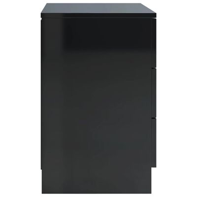 vidaXL Nočna omarica visok sijaj črna 38x35x56 cm iverna plošča