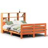 vidaXL Posteljni okvir brez vzmetnice vo&scaron;čeno rjav 135x190 cm borovina