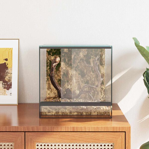 vidaXL Terarij s shranjevanjem Transparentno 30 x 30 x 30 cm Steklo