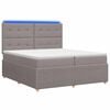 vidaXL LED posteljni pod z vzmetnico Taupe 200 x 200 cm Blago