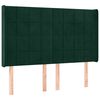 vidaXL Vzglavje z u&scaron;esi temno zeleno 147x16x118/128 cm žamet