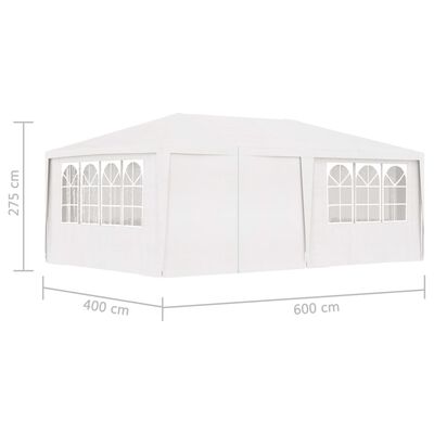 vidaXL Profesionalen vrtni šotor s stranicami 4x6 m bel 90 g/m²