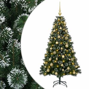 vidaXL Umetna božična jelka z bučko 120 cm 150 LED Toplo bela