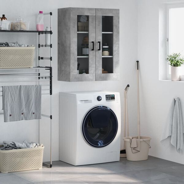 vidaXL Stenska omarica betonsko siva 69,5x34x90 cm